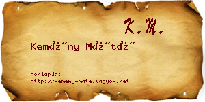 Kemény Máté névjegykártya